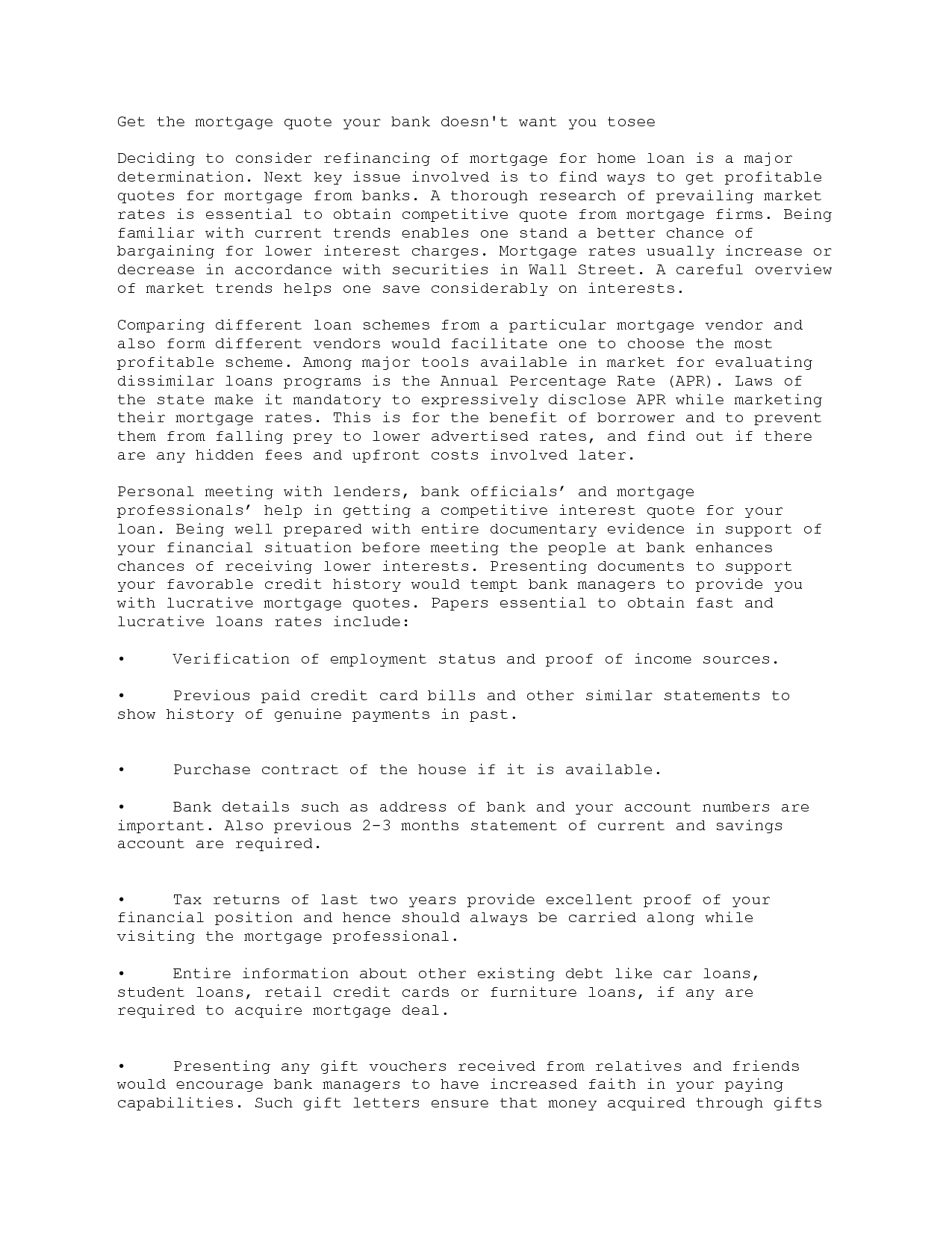 Mortgage Quotes
