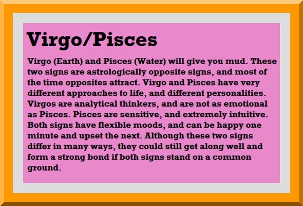 Pisces chart compatibility and virgo Virgo and