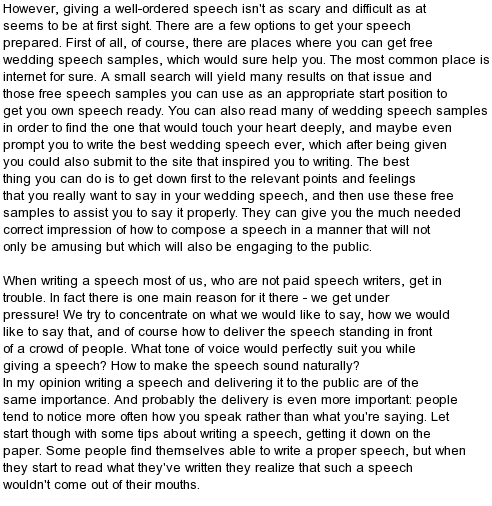 Wedding Mc Speeches Samples