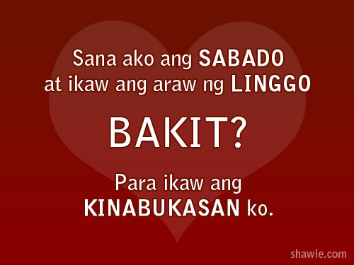 Date pick up lines tagalog love 2022