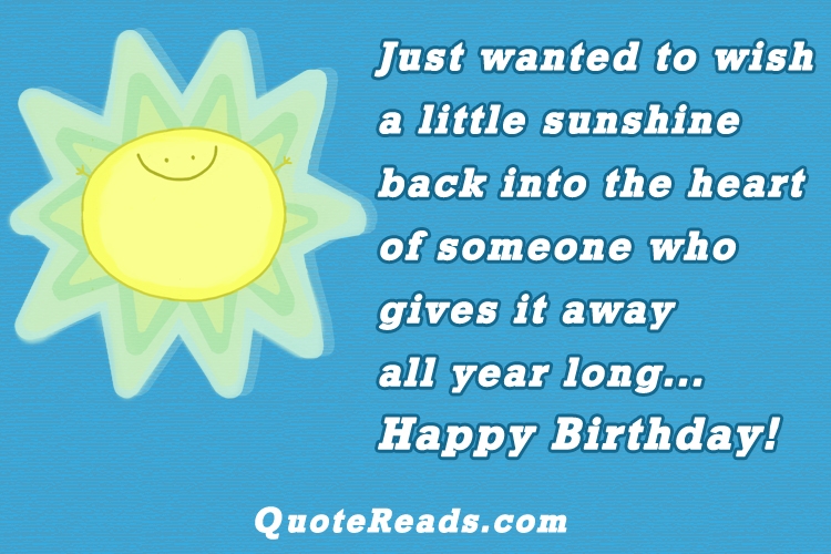 Sunshine Happy Birthday Quotes. QuotesGram