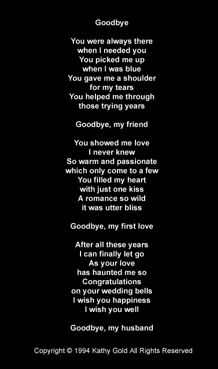 To saying a loved one poem goodbye Saying Goodbye
