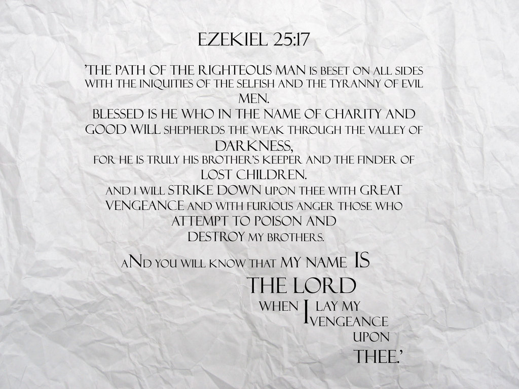 Pulp Fiction Quotes Ezekiel 25 17 Tattoo Quotesgram.