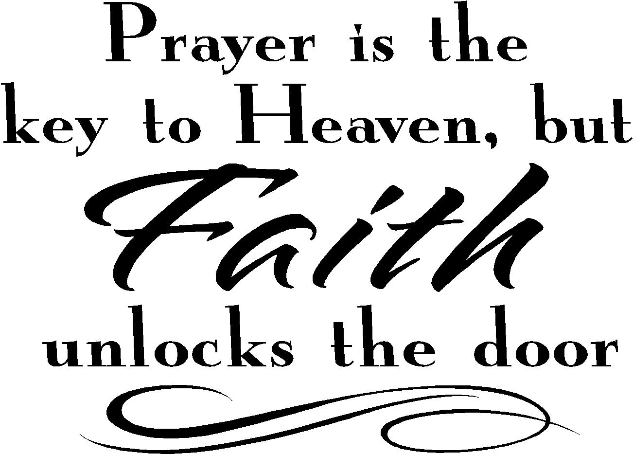 JS Artworks Prayer is The Road to Heaven but Faith Opens The Door Vinyl Wall Art Decal Sticker 