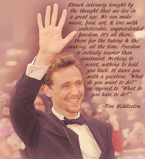 Tom Hiddleston Inspirational Quotes. QuotesGram