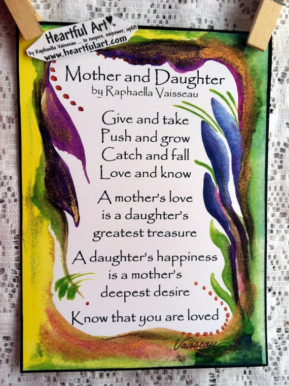 Mother Daughter Quotes Poems QuotesGram