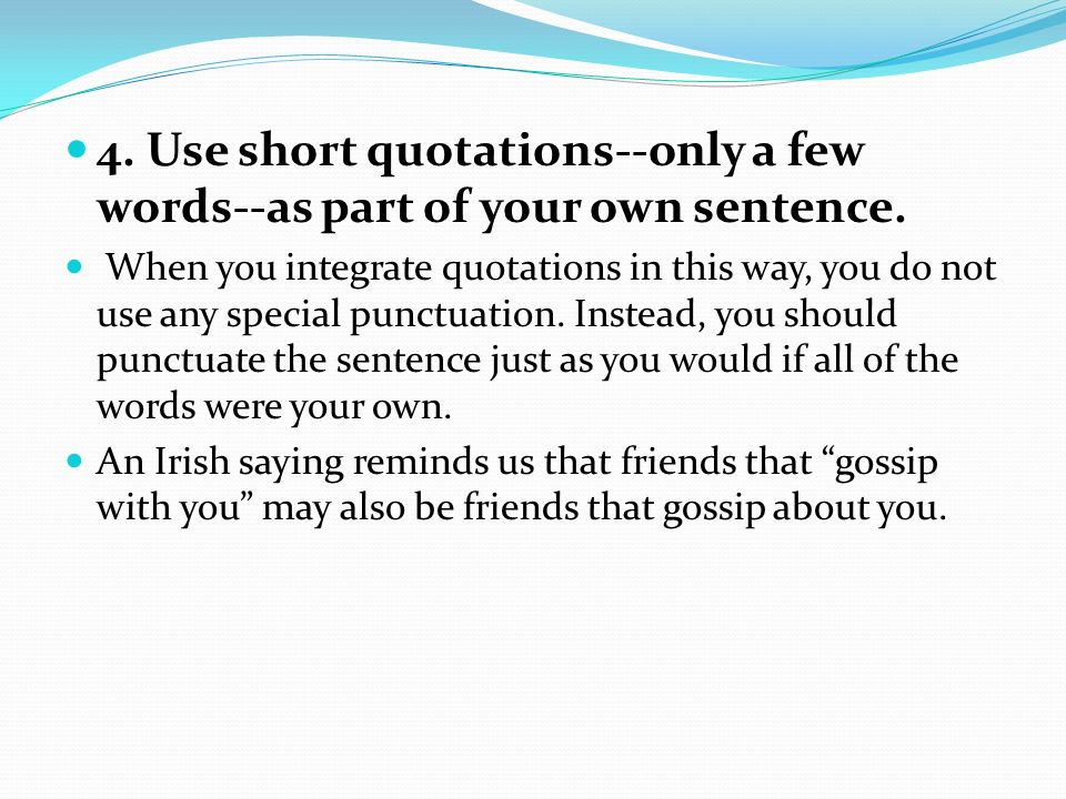 Using Quotes In A Sentence. QuotesGram