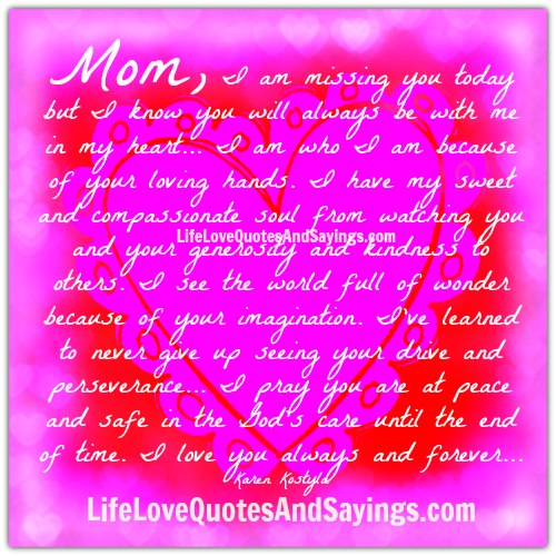 Missing My Mom Quotes And Sayings. QuotesGram