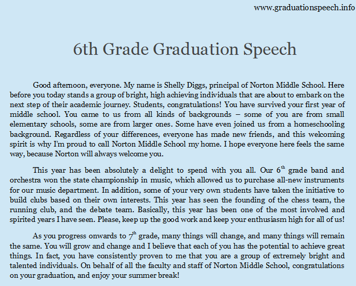 6th Grade Graduation Quotes.