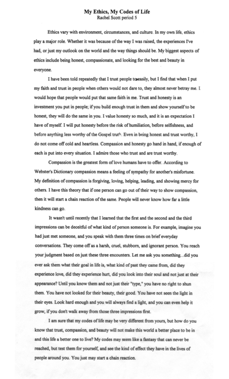 Rachel scott journal entries picture