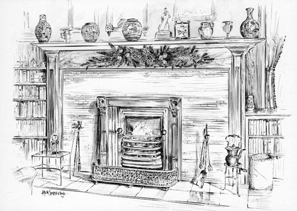 Chimney Es Esgram, Line Drawings Of Fireplaces