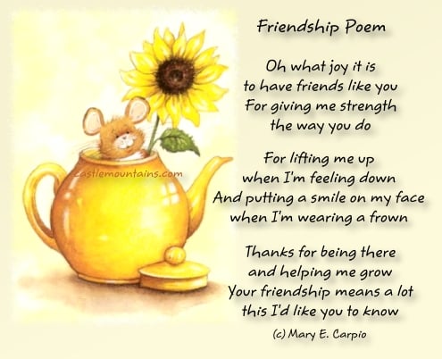 Poem on friendship in english