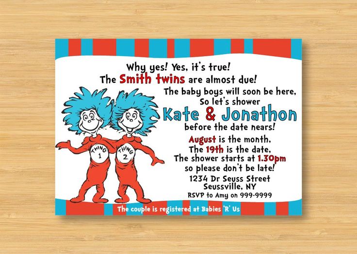 thing 1 and thing 2 baby shower invitations