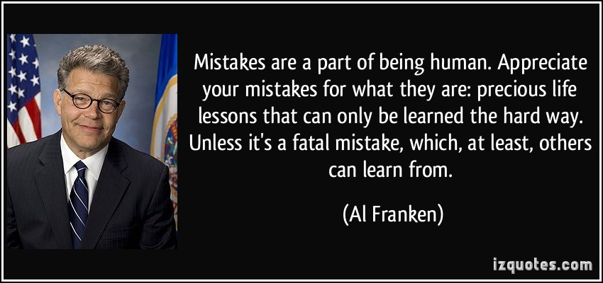 Mistakes are a part of being human. Appreciate your