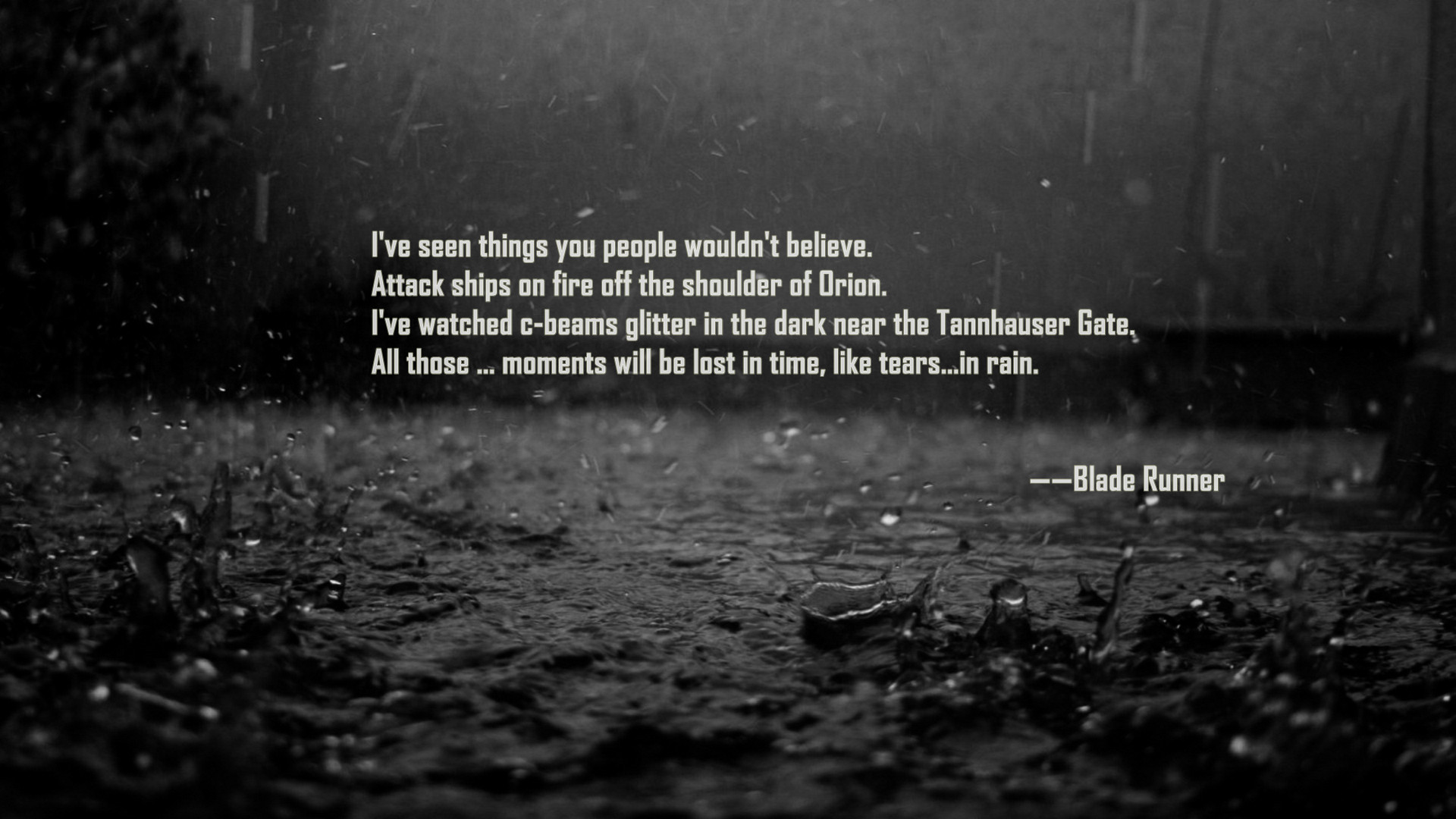 Blade Runner Quote Rain Bladrunner Quotes. Quotesgram