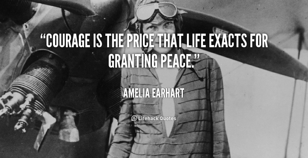 meaning of the poem courage by amelia earhart