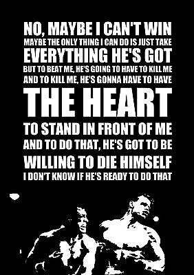 Rocky Movie Poster Rocky Balboa Inspirational Quote Never Give Up Poster