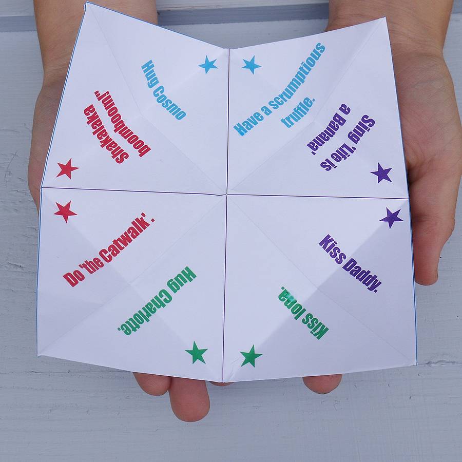 things to write in a paper fortune teller