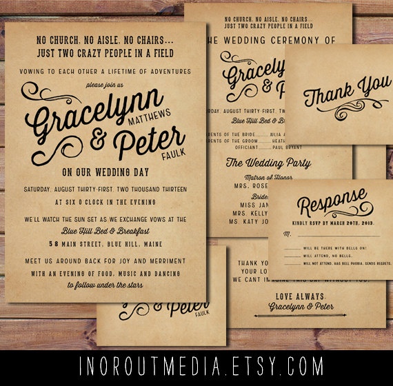 Country Casual Wedding Invitations 3