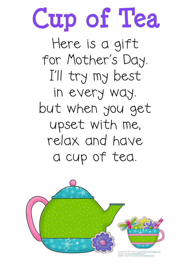 Cup of Tea classroom poster and student poem1