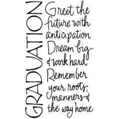 Graduation – a wood mount stamp by Wordsworth