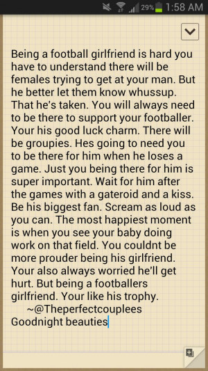 Football Quotes For Girlfriends Football girlfriend :)