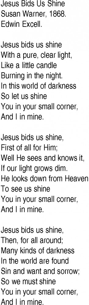 Download Hymn and Gospel Song: Jesus Bids Us Shine by Susan Warner ...