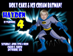 Batman & Robin Personalized Photo Birthday Invitations 2012D
