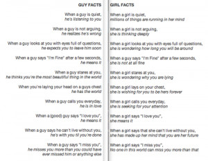 Guy Facts vs Girl Facts
