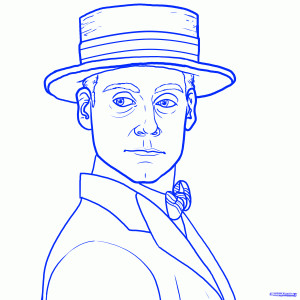 how to draw nick carraway from the great gatsby step 12
