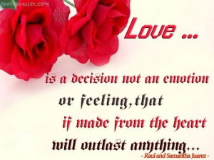 Love Is A Decision Not An Emotion Or Feeling