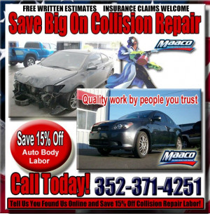 Save 15% Off Collision Repair and Autobody Labor!
