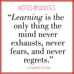 Learning quote by Leonardo DaVinci image by EuropeanPaper com Blog