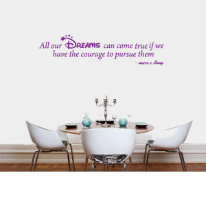 Disney Dreams Quote Kids Bedroom Vinyl Wall Art Decal Sticker 24 ...