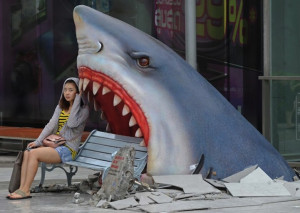 bench at a shopping mall in Bangkok, Thailand