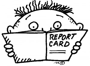 boy reading report card