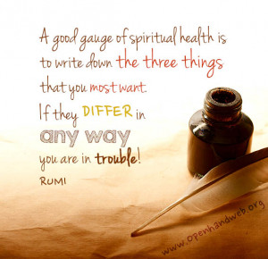 Rumi quote - spiritual health