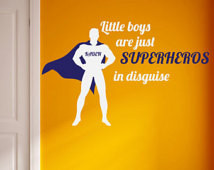 ... Superhero - Vinyl Decal (Interior & Exterior Available) Boys Superhero