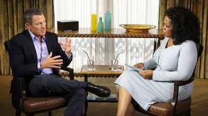 Lance Armstrong is interviewed by talk-show host Oprah Winfrey in ...