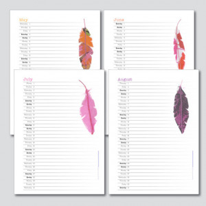 2014 monthly desk calendar, PDF printable planner, colourful fabric ...
