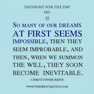 thoughts on dream , Thought For The Day
