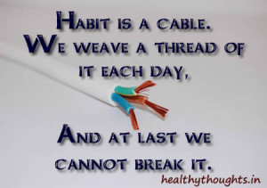 Inspirational Motivational Quotes Habit Cable Weave Thread
