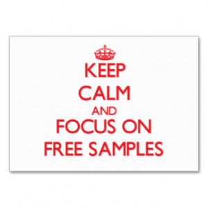 Keep Calm and focus on Free Samples Large Business Cards (Pack Of 100)