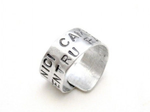 Custom Quote Ring Silver Band Ring Engraved with your Custom ...