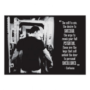 Motivational Bodybuilding Poster - Confucius Quote