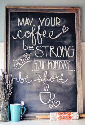 ... chalkboard for my kitchen! I saw this coffee quote on Pinterest and