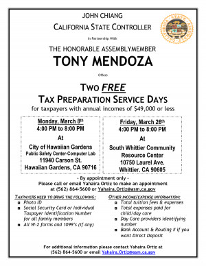 Sample Tax Preparation Flyer