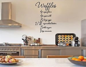 Details about Waffles Recipe - Vinyl wall decals sayings #1181