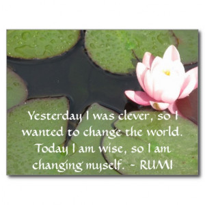 Inspirational RUMI quote about changing yourself Postcard