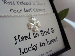 Best Friend Gift,Christmas Gift For Best Friend,4 Leaf Clover Necklace ...